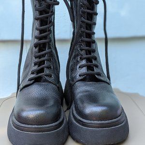 Platform combat boots
